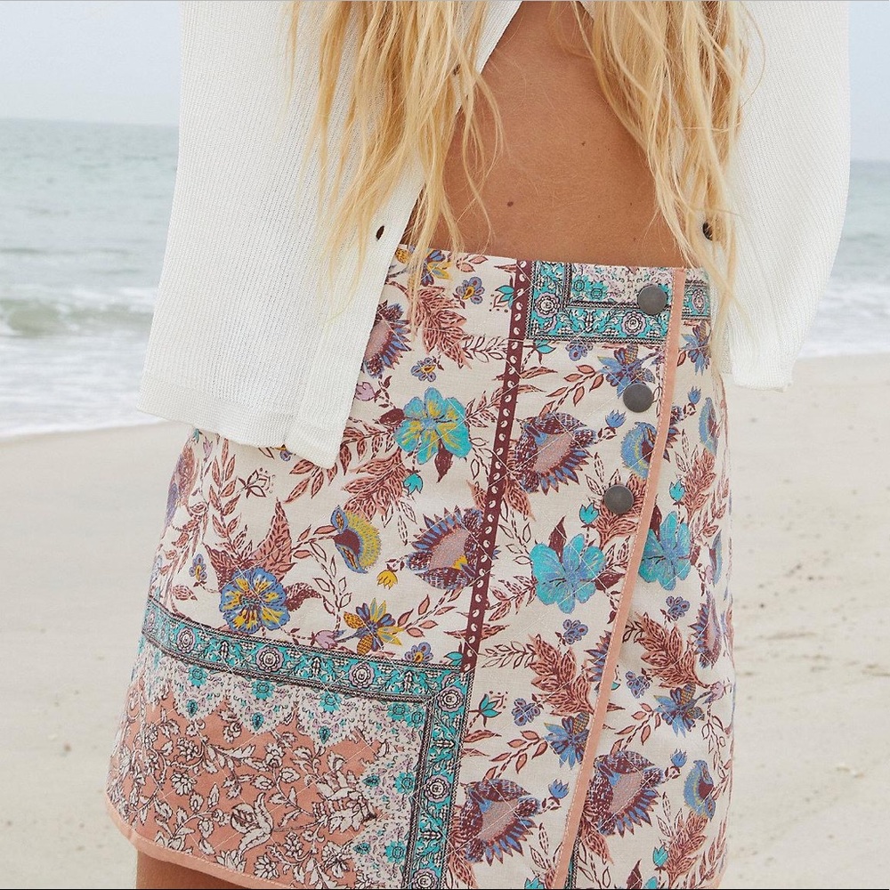 FP mad love wrap mini skirt